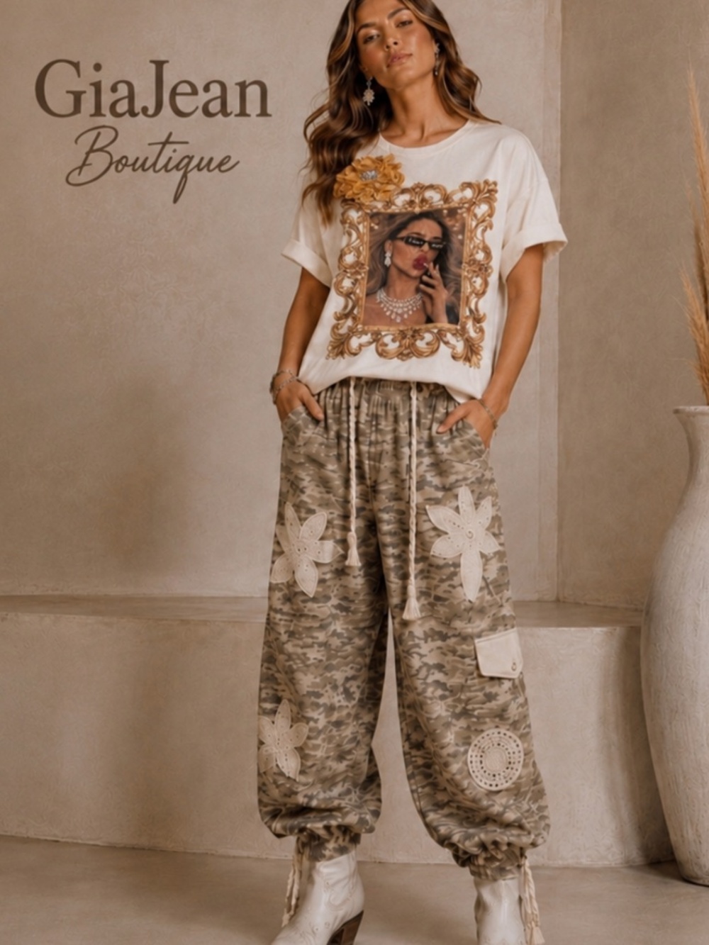 🎉 POL “ Green Bay 2 ” POL Cargo Twill Jean Jogger Pants with Crochet Detail 57